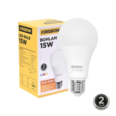 Gambar Krisbow Lumi Bohlam LED 15 Watt 1500 Lumen Warm White E27 - Kuning