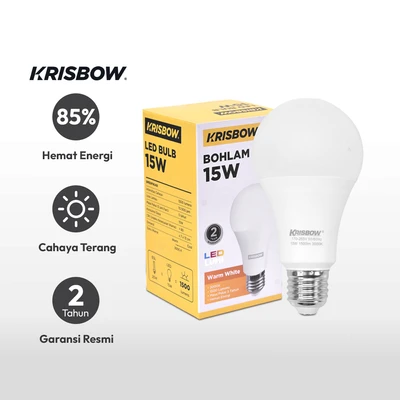 Gambar Krisbow Lumi Bohlam LED 15 Watt 1500 Lumen Warm White E27 - Kuning