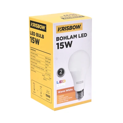 Gambar Krisbow Lumi Bohlam LED 15 Watt 1500 Lumen Warm White E27 - Kuning