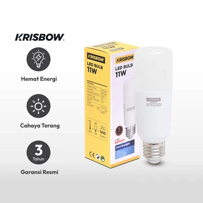 Gambar Krisbow Radiant Bohlam LED Tubular 11 Watt 1210 Lumen Cool Daylight E27 - Putih