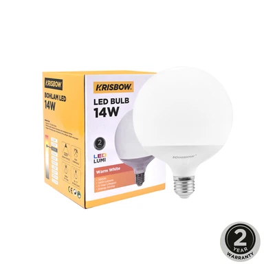 Gambar Krisbow Lumi Bohlam LED Globe 14 Watt 1400 Lumen Warm White E27 - Kuning
