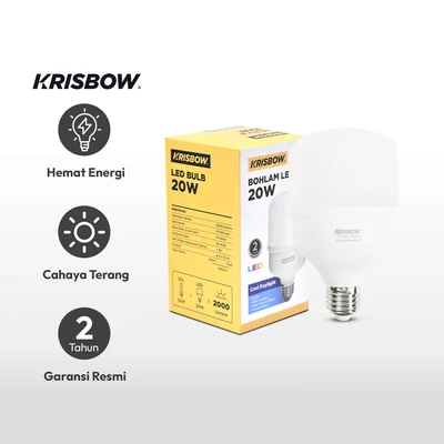 Gambar Krisbow Lumi Bohlam Led High Power 20 Watt - Cool Daylight