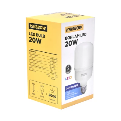 Gambar Krisbow Lumi Bohlam Led High Power 20 Watt - Cool Daylight