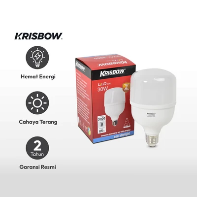 Gambar Krisbow Lumi Bohlam LED High Power 30 Watt 3000 Lumen Cool Daylight E27 - Putih
