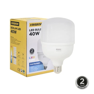 Gambar Krisbow Lumi Bohlam LED High Power 40 Watt 4000 Lumen Cool Daylight E27 - Putih