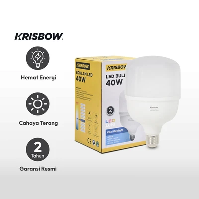 Gambar Krisbow Lumi Bohlam LED High Power 40 Watt 4000 Lumen Cool Daylight E27 - Putih