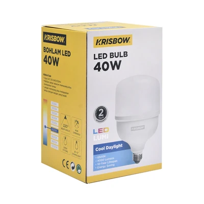 Gambar Krisbow Lumi Bohlam LED High Power 40 Watt 4000 Lumen Cool Daylight E27 - Putih