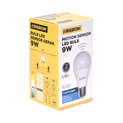 Gambar Krisbow Lumi Bohlam Led Sensor Gerak 9 Watt - Cool Daylight