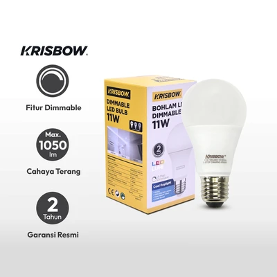 Gambar Krisbow Lumi Bohlam Led 3 Step Dimming 11 Watt - Cool Daylight