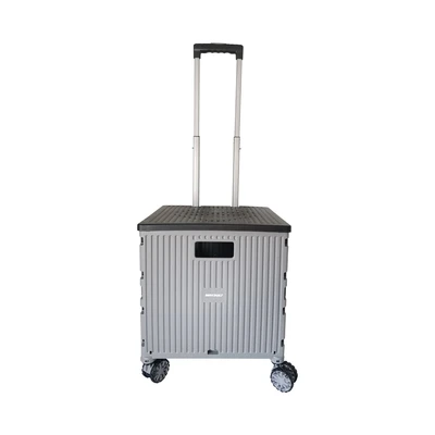 Gambar Maxbuilt Troli Lipat Portabel 4 Roda 30 Kg - Abu-Abu