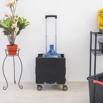 Gambar Maxbuilt Troli Lipat Portabel 4 Roda 30 Kg - Abu-Abu