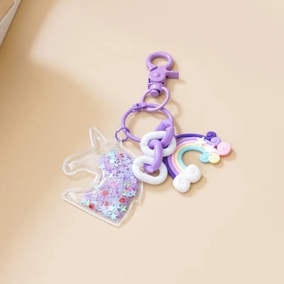 Gambar Ataru Gantungan Kunci Charm Unicorn - Ungu