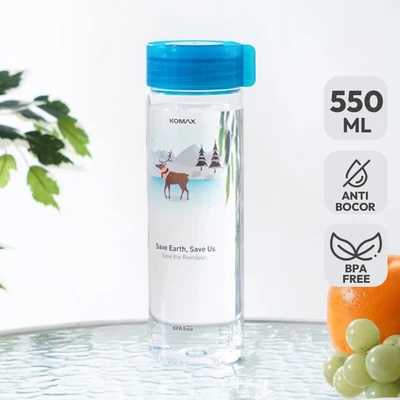 Gambar Komax Botol Minum Plastik Reindeer 550 ml - Biru