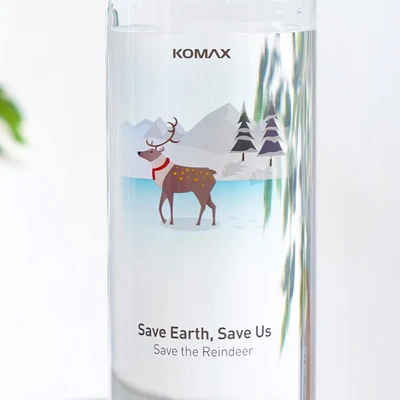 Gambar Komax Botol Minum Plastik Reindeer 550 ml - Biru