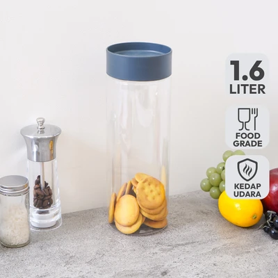 Gambar Komax Daykips Stoples E Plastik 1.6 Liter Transparan - Biru