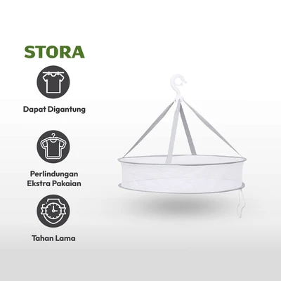 Gambar Stora Jemuran Baju Gantung Lipat Mesh - Putih