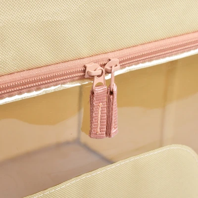 Gambar Stora Kotak Penyimpanan Lipat Ritsleting 50x40x33 cm - Krem Beige