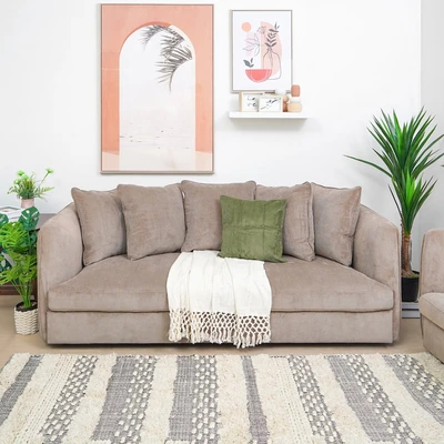 Gambar Nordia Clayton Sofa Fabric 3 Seater - Beige