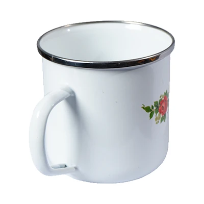 Gambar Kichero Mug Enamel Blue Rose 9 cm - Putih