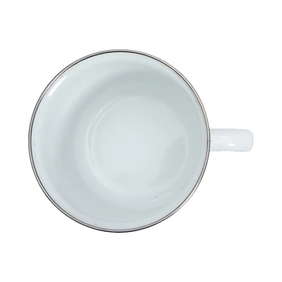Gambar Kichero Mug Enamel Dengan Tutup Blue Rose 12 cm - Putih