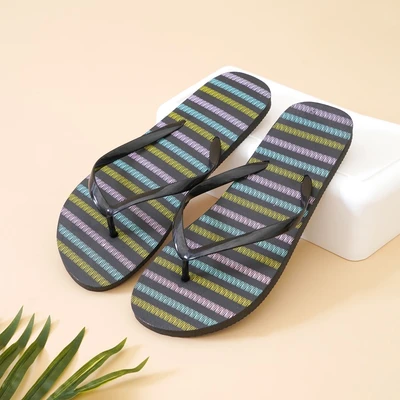 Gambar Ataru Ukuran 39 Sandal Wanita Stirpe Flip Flop - Hitam