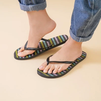 Gambar Ataru Ukuran 39 Sandal Wanita Stirpe Flip Flop - Hitam