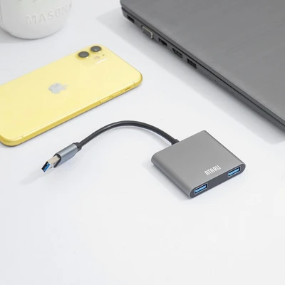 Gambar Ataru USB Hub USB-A To USB-A 4 Port 3.0 - Abu-Abu
