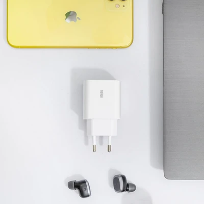 Gambar Ataru Kepala Charger PD Duo USB-A & USB-C 30 Watt - Putih