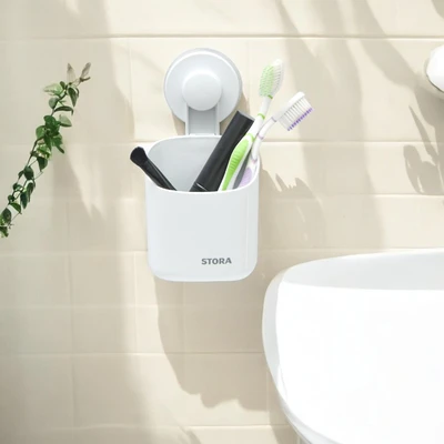 Gambar Stora Tempat Sikat Gigi Dengan Suction Cup - Putih