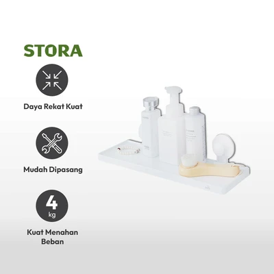Gambar Stora 42x12.2x9.5 cm Rak Dinding - Putih