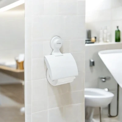Gambar Stora Holder Tisu Toilet Roll Dengan Tutup - Putih