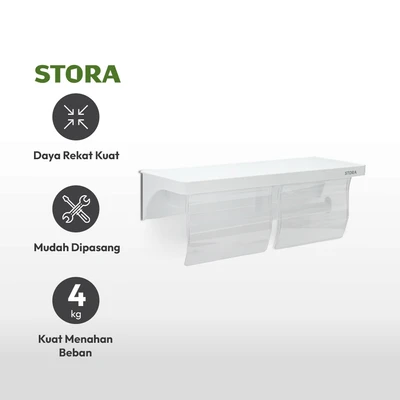 Gambar Stora Holder Tisu Toilet Roll Double - Putih