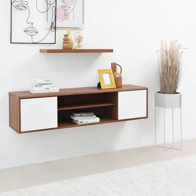 Gambar Informa Mandy Kabinet Dinding - Putih/cokelat Walnut