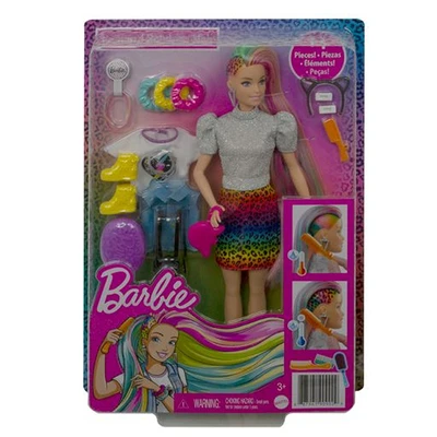 Gambar Barbie Boneka Leopard Rainbow Hair 1 Grn81