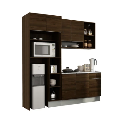 Gambar Informa Prescoot Kitchen Set Sudut M - Cokelat Walnut