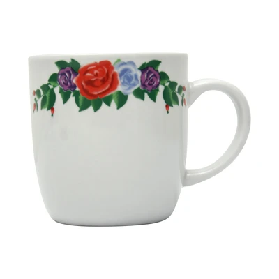Gambar Kopin Porcelain 17.5 cm Mug Porcelain Bunga Jadul - Putih