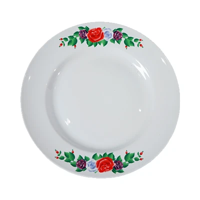 Gambar Kopin Porcelain Piring Makan Porcelain Bunga Jadul 25.4 cm - Putih