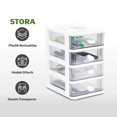 Gambar Stora Organizer Mini 4 Tingkat 13.4x17x22.5 cm