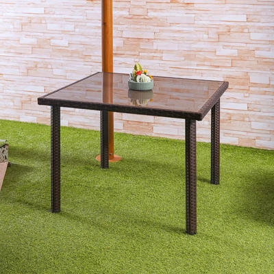 Gambar Soleil Meja Teras Rotan - Cokelat