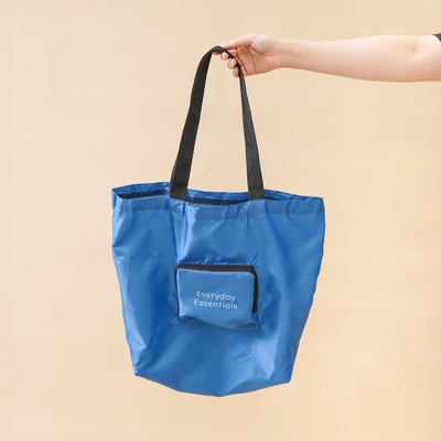 Gambar Ataru Tas Belanja Lipat Dengan Zipper - Biru