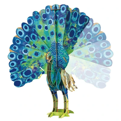 Gambar Mieredu Puzzle 3d Eco Peacock Set 108 Pcs - Hijau/biru