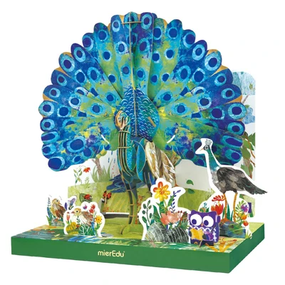 Gambar Mieredu Puzzle 3d Eco Peacock Set 108 Pcs - Hijau/biru
