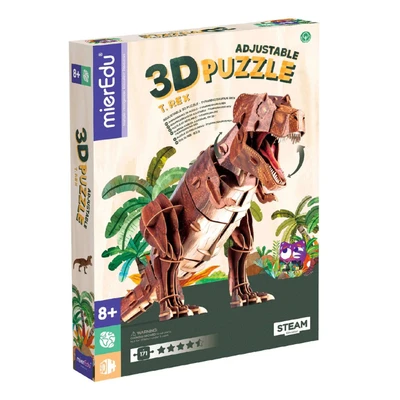 Gambar Mieredu Puzzle 3d Eco Tyrannosaurus Rex Set 171 Pcs - Cokelat