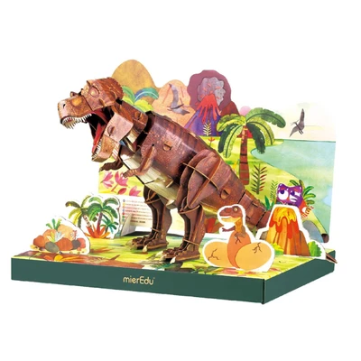 Gambar Mieredu Puzzle 3d Eco Tyrannosaurus Rex Set 171 Pcs - Cokelat