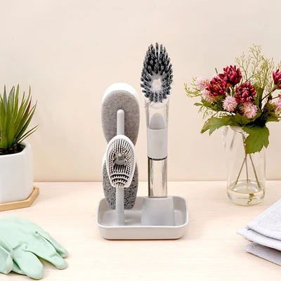 Gambar Proclean Sikat Pebersih Dengan Stand Set 4 pcs - Abu-Abu