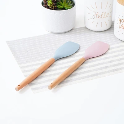 Gambar Ataru Spatula Scraper Silikon - Biru Dusty