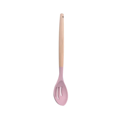 Gambar Ataru Sendok Masak Silikon Slotted - Pink Dusty