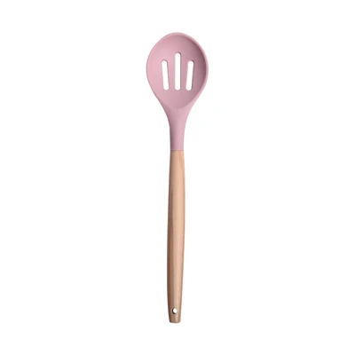 Gambar Ataru Sendok Masak Silikon Slotted - Pink Dusty