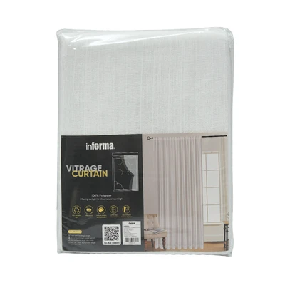 Gambar Informa Tirai Vitrase Stripe Brush 280x250 cm - Putih