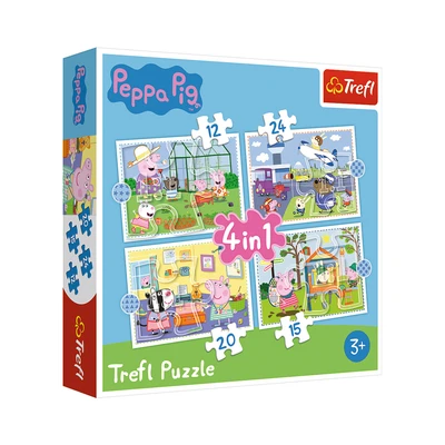 Gambar Trefl Puzzle 4 In 1 Holiday Peppa Pig 34359